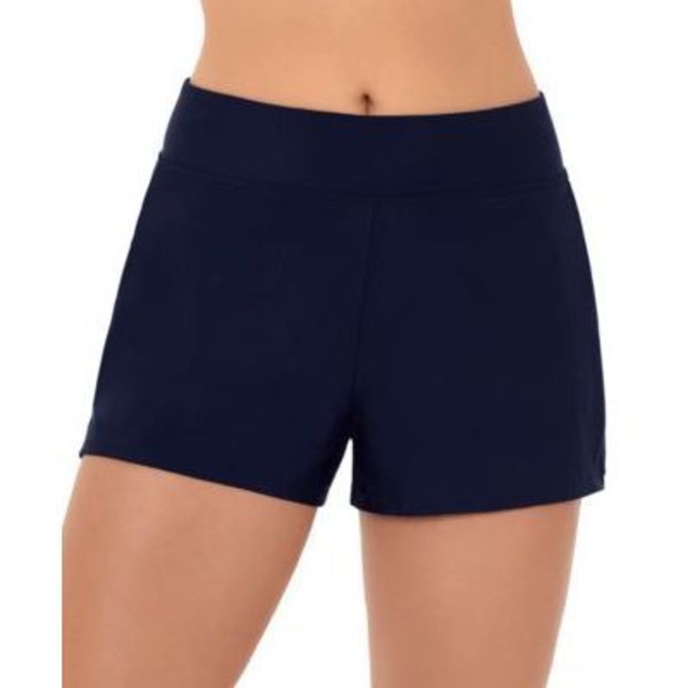 Swim Solutions Pull-On Swim Shorts Women's Navy Swimsuit 14